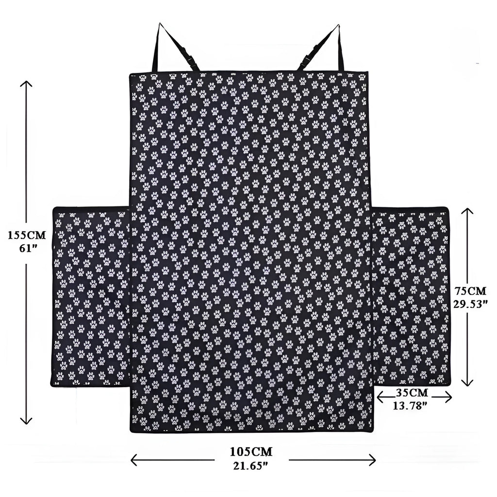 Dog car mat in paw print pattern made from waterproof Oxford cloth for car seat protection