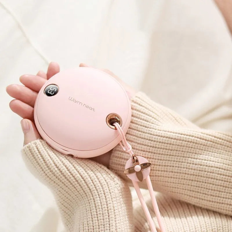 Green pink or white 5000mAh power bank with digital display and hand warmer function