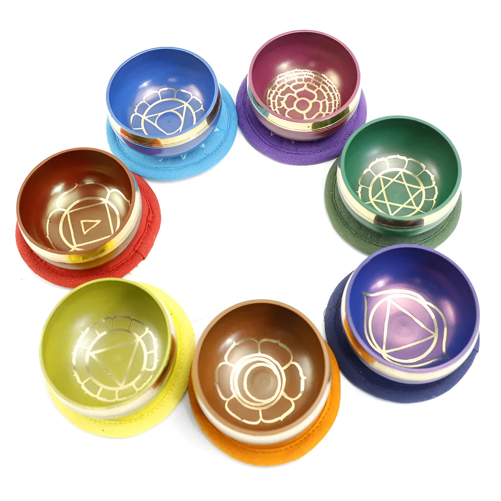 7.8cm colourful handmade Himalayan singing bowl for meditation and yoga