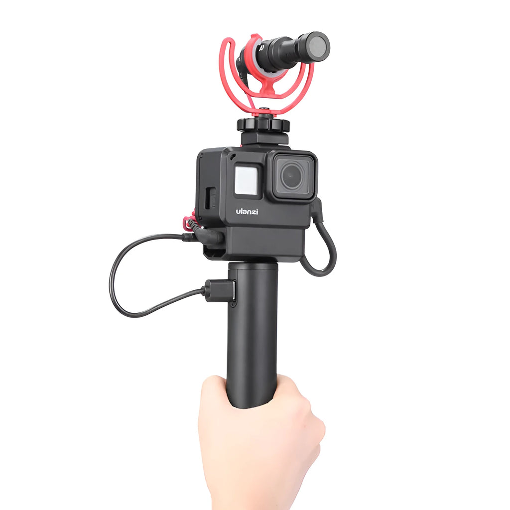 Black aluminium alloy charging handle power bank, 12.5cm long