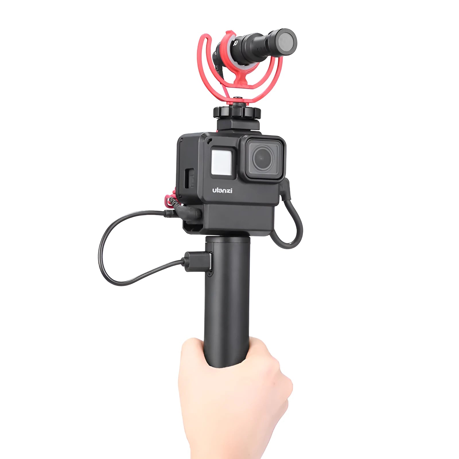 Black aluminium alloy charging handle power bank, 12.5cm long