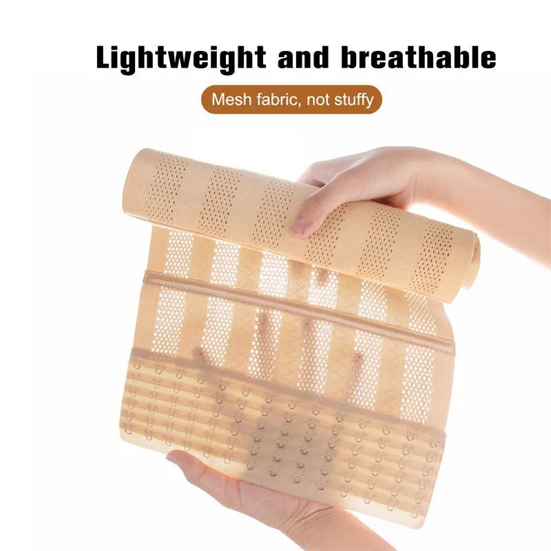 Upgraded belly band in black with double-layer reinforcement and drawstring, 27cm length, nylon fabric