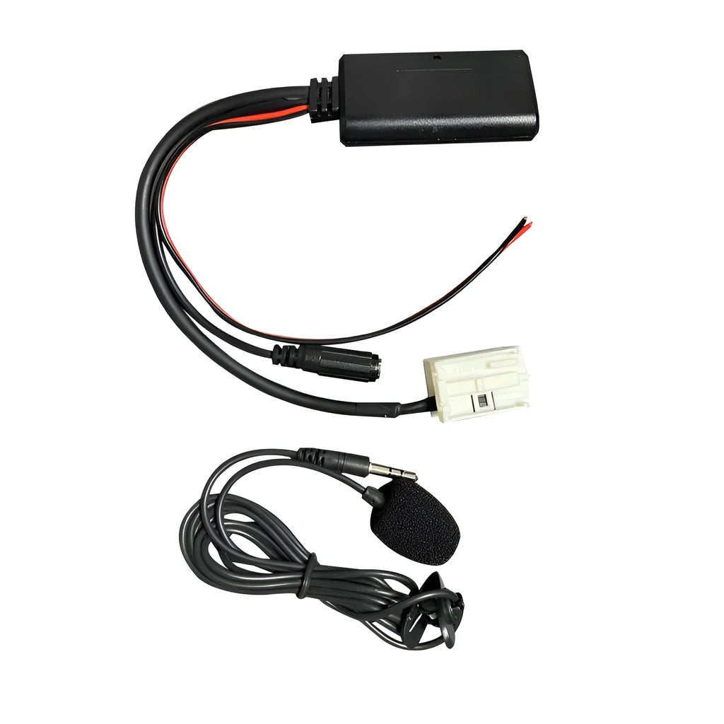 Bluetooth AUX audio cable and microphone kit for Citroen and Peugeot car stereos.