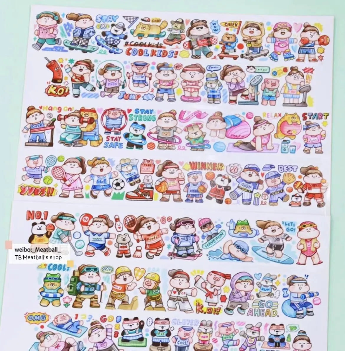 Cute cartoon character decorative sticker printed on Japanese paper for medical packaging.