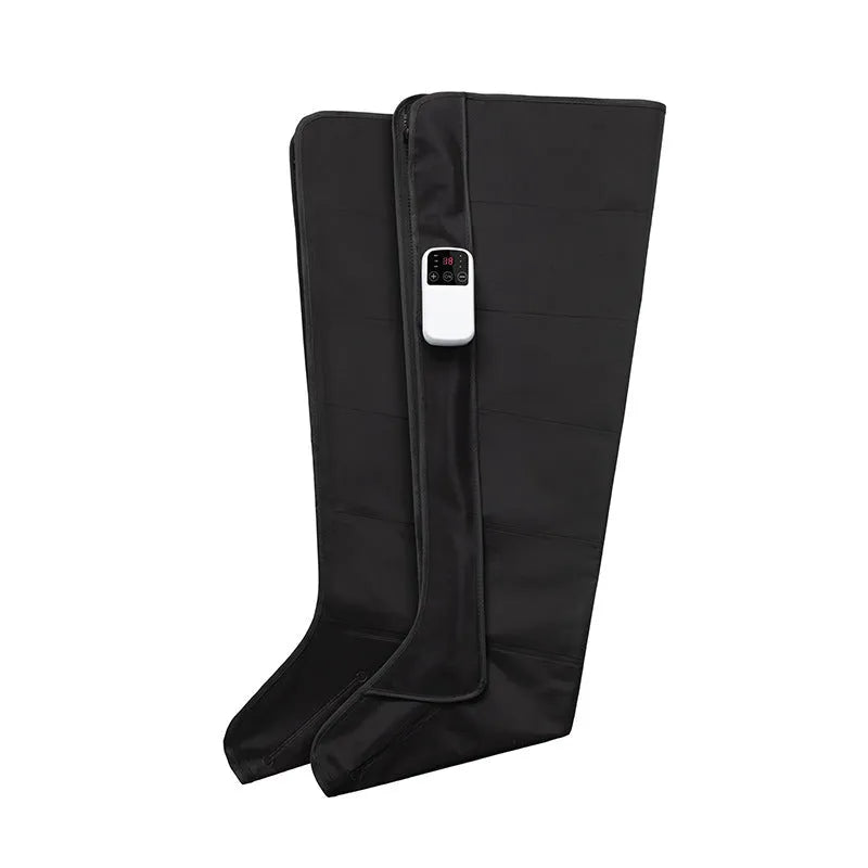 Black air wave leg massage boots fully wrapped calf and foot massager with touch control panel