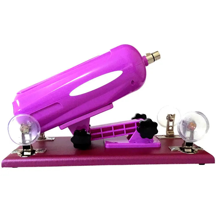 Purple automatic telescopic thrusting sex toy for women with PVC construction