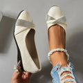 Women's black casual slip-on shoes with rhinestone details, round toe and 6-8cm chunky heel