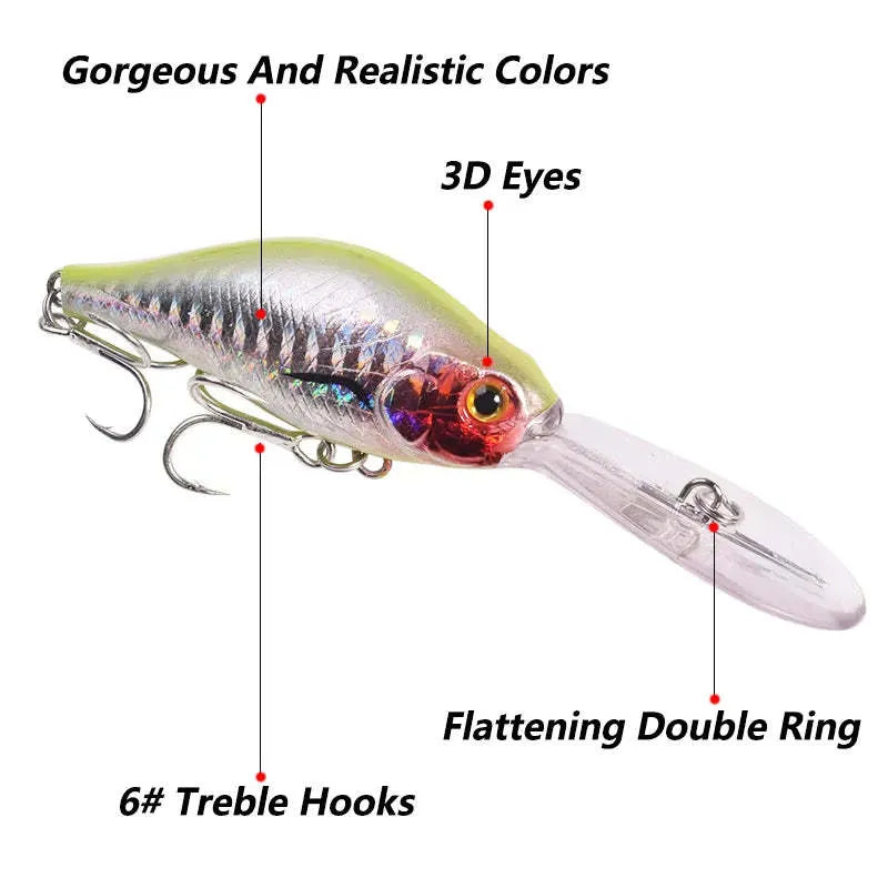Little Fat Man Mino deep diving fishing lure measuring 10.5cm in various colour options