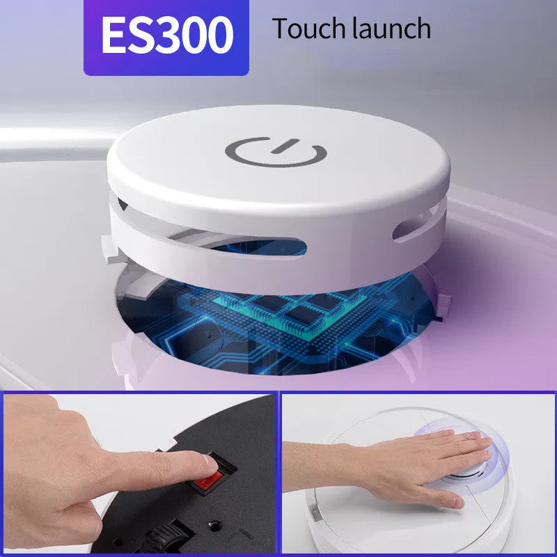 Automatic sweeping robot cleaner with compact design and control panel