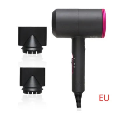 Dual voltage 2000W hotel hair dryer with 2.5 metre cable in metallic black finish