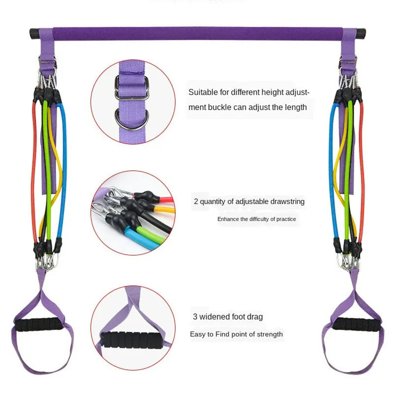 Home squat strength training fitness equipment set adjustable 100-pound resistance TPE black colour