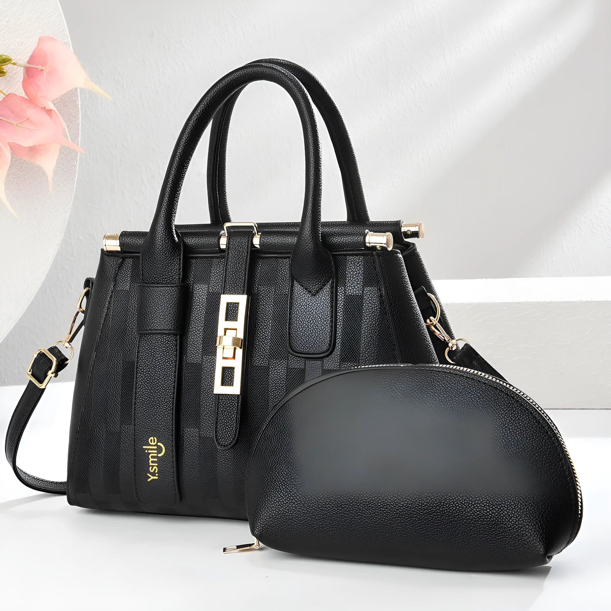 Round PU leather crossbody shoulder bag with adjustable strap in various colours