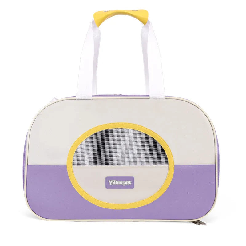 Foldable cat school backpack in Oxford cloth with contrast colour pattern and breathable design