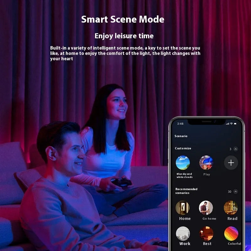Smart RGBW colour changing ceiling lamp with remote control for WiFi and Bluetooth connectivity
