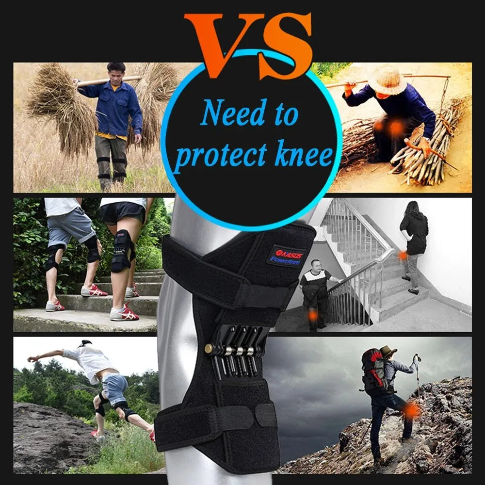 Adjustable spring knee brace patella support for mountaineering and sports activities