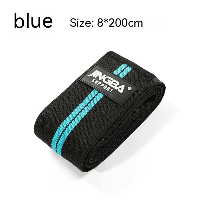 Adult free size adjustable knee pads for weightlifting and cycling in blue, yellow, red, and grey colours