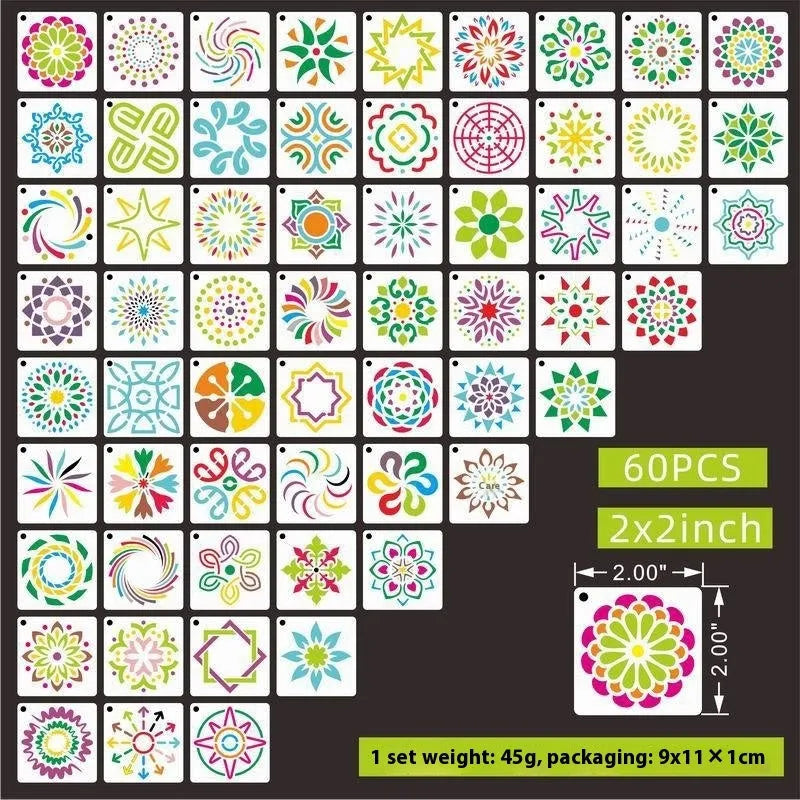 Milky white PET film stencils showing hollow designs of animals, flowers, letters, and ocean themes.