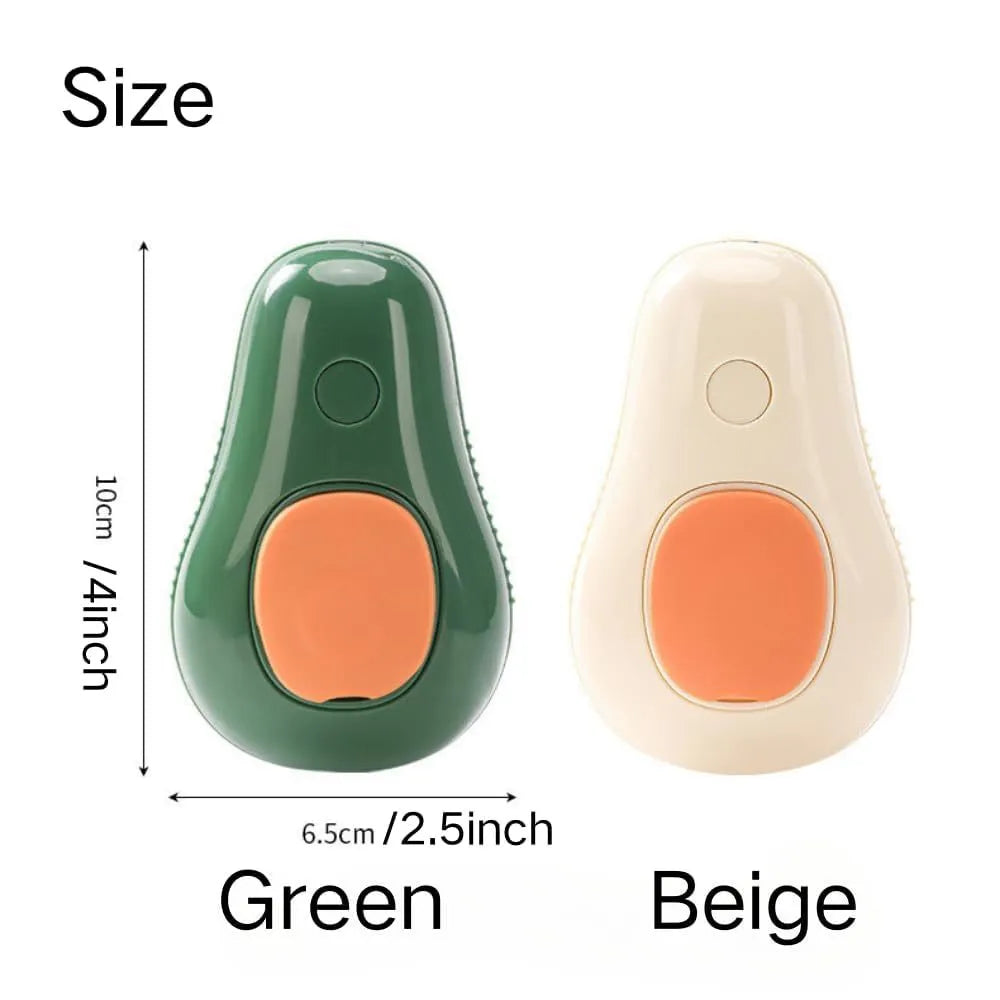 Green and white silicone cat steam brush with water spray function for pet grooming