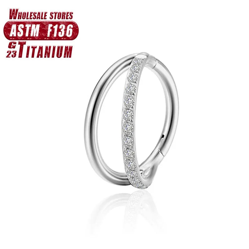 F136 titanium alloy nose ring body jewellery in silver, gold, rose gold, black and colourful finishes