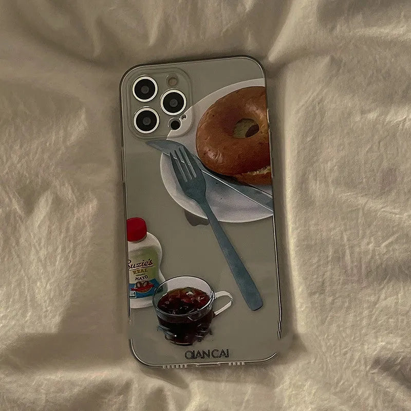 Fully wrapped silicone anti-drop phone case in cat design for iPhone 13 Pro Max