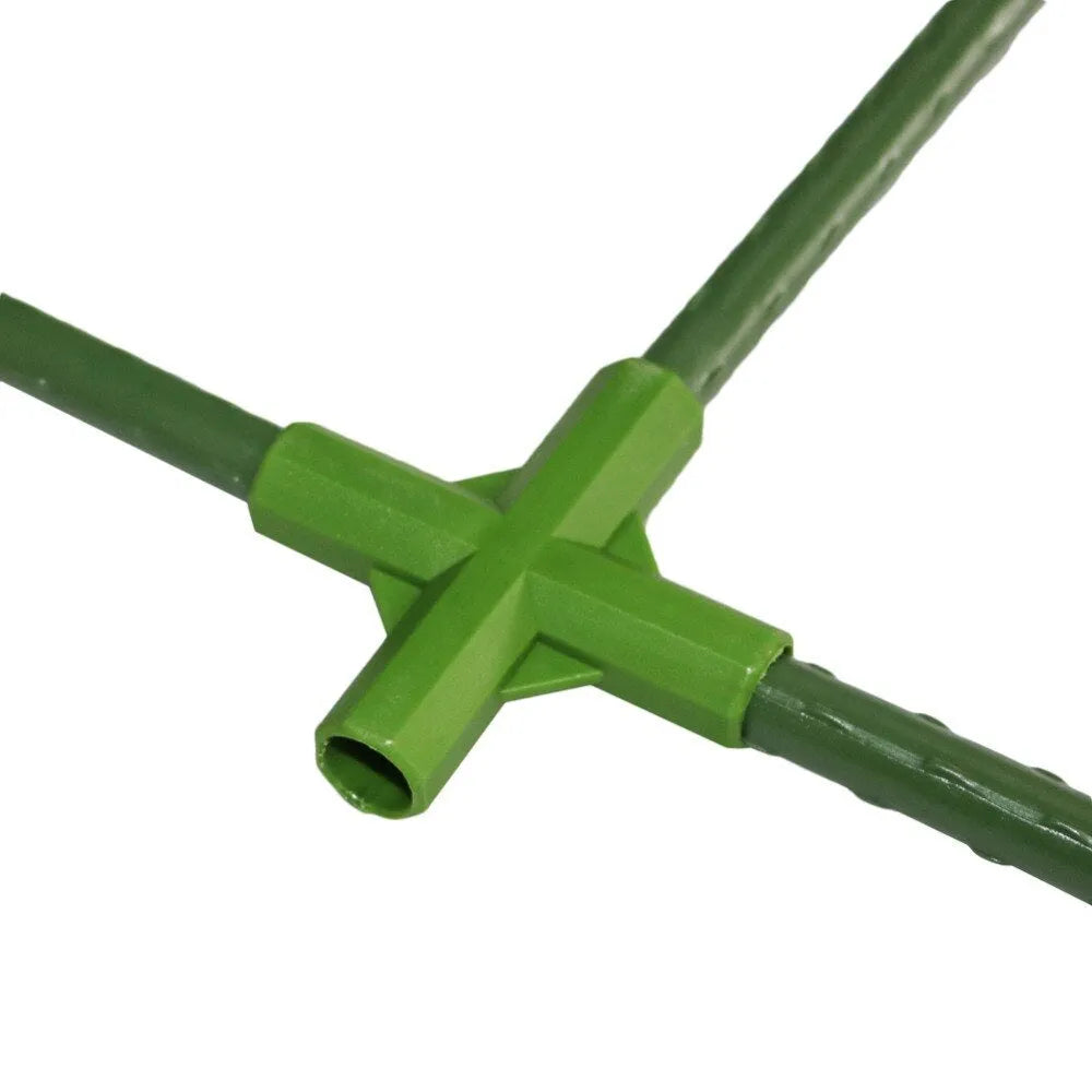PP plastic plant support connector with 11mm diameter fitting for three-way and four-way garden stake connections