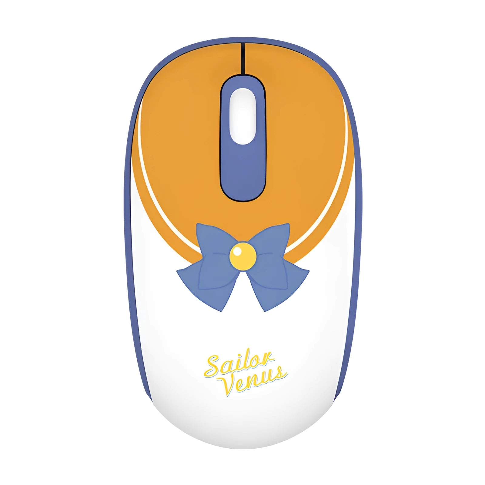 Pink Sailor Moon wireless computer mouse with USB receiver on desk