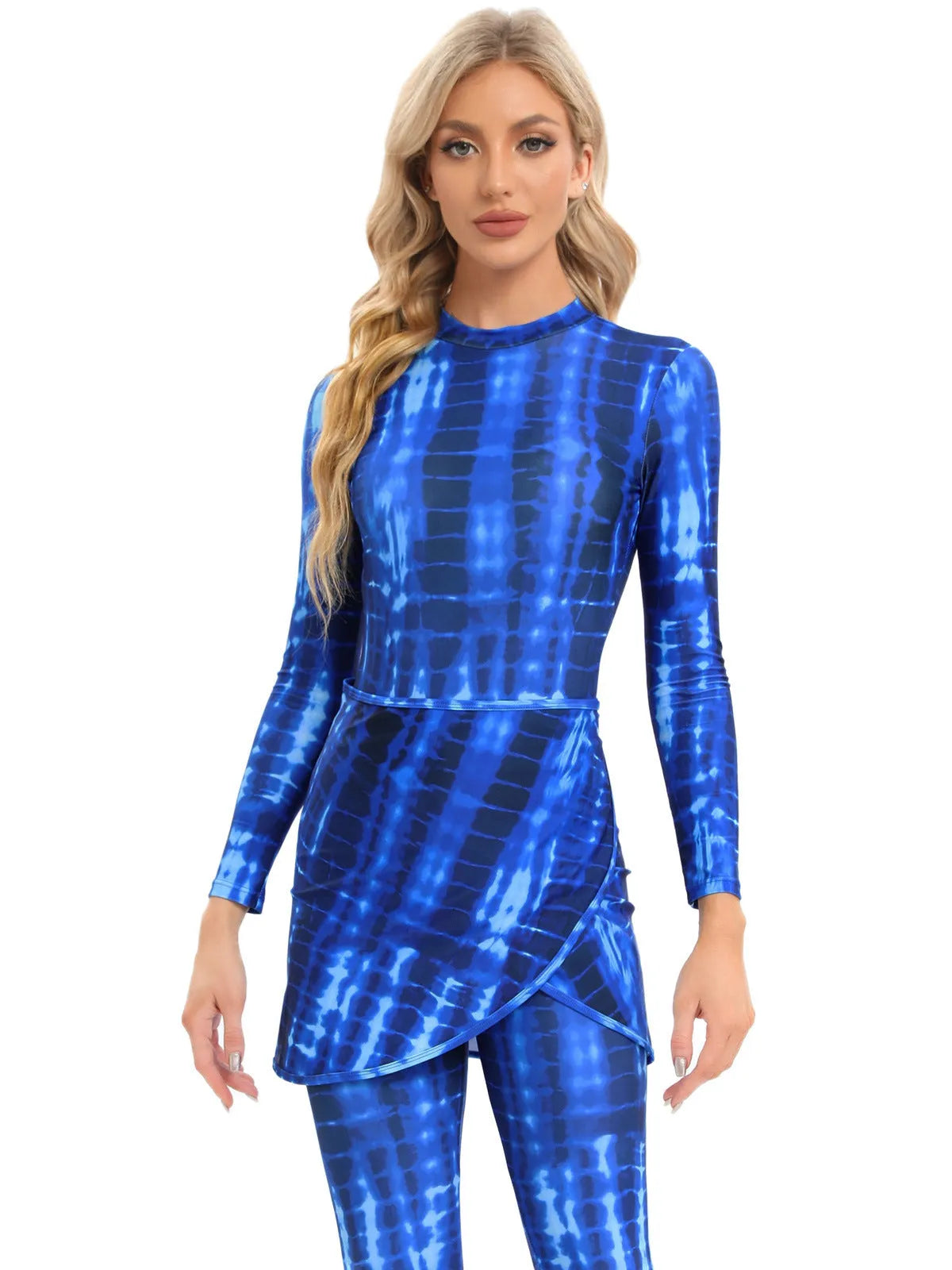 Conservative Muslim swimsuit three-piece set with apron in polyester fabric for swimming