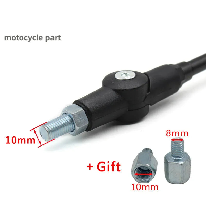 Black folding round rearview mirror with iron rod and plastic shell for motorcycles