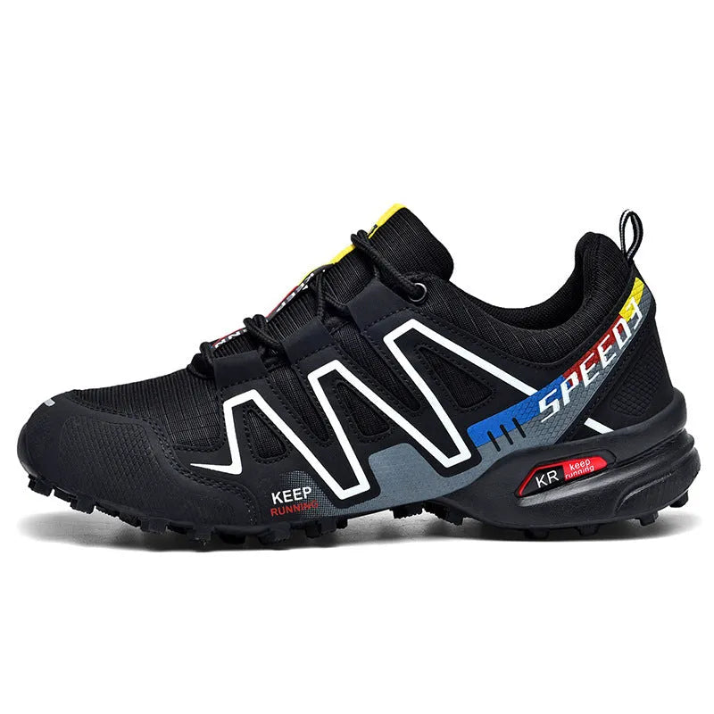 Plus size men's casual shoes with synthetic leather upper and mesh lining in three colour variations