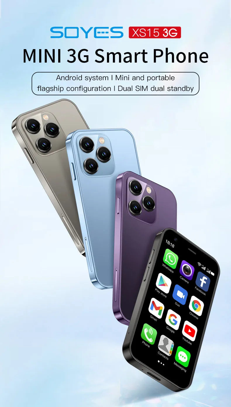 S23PRO & XS15 mini smartphone in black, green, or pink purple with 30cm screen