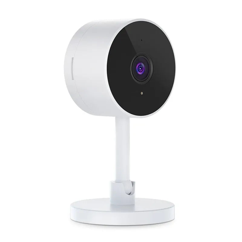 White gun-style WiFi home security camera with 1080p HD resolution and network alarm functionality