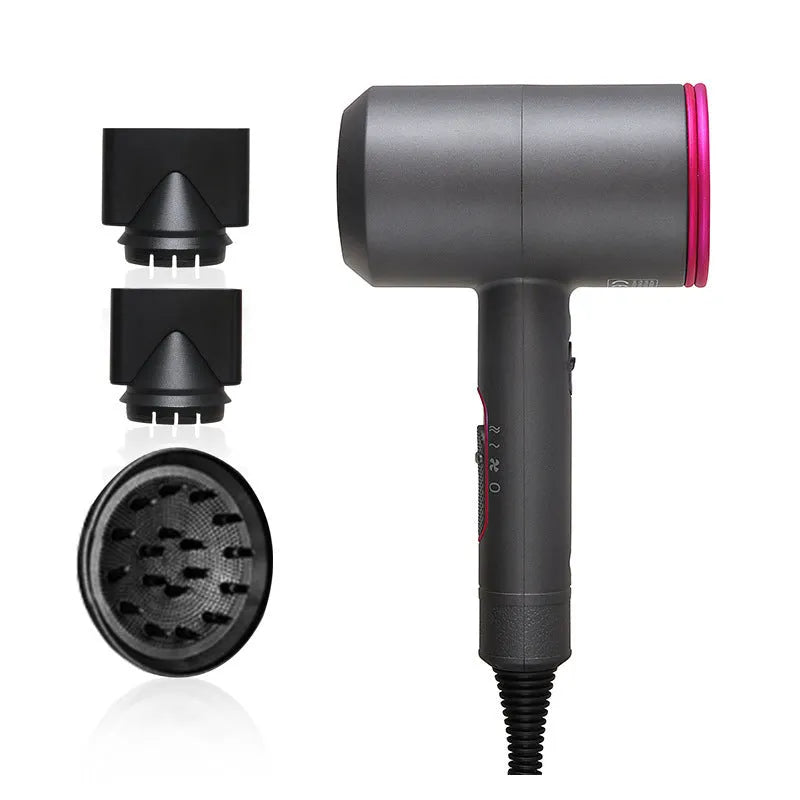 Dual voltage 2000W hotel hair dryer with 2.5 metre cable in metallic black finish