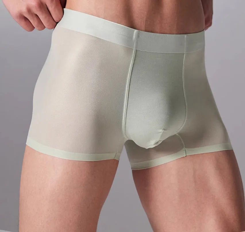 Men's seamless lightweight sports underwear in black, shown flat, highlighting the antibacterial crotch panel.