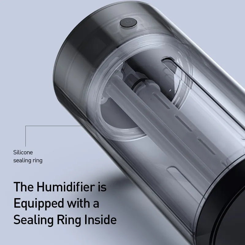 Black aluminium alloy car diffuser humidifier with USB connection for air purification and aromatherapy