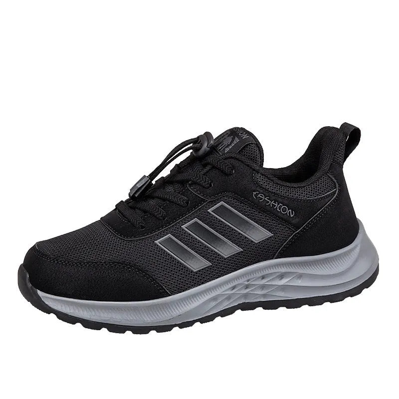 Casual unisex slip-on shoe with mesh upper and black elastic band fastening on a non-slip sole.