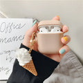 Silicone protective case for Apple AirPods 2 wireless earbuds with cylinder ice cream design