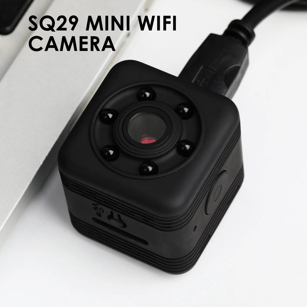 Black waterproof sports camera with microUSB port for 1080p HD video recording