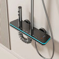 Aluminium digital display shower head set with temperature control in white or grey