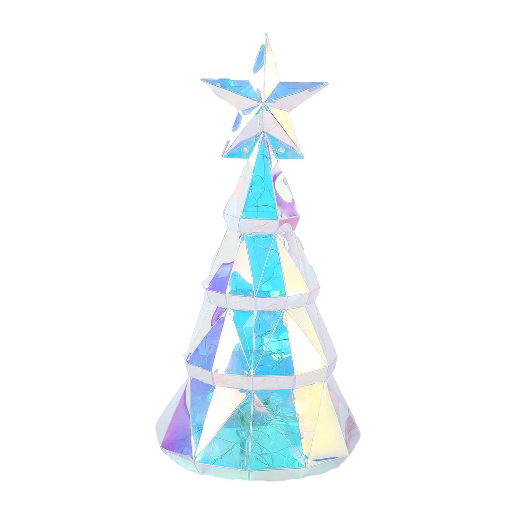 Colourful cartoon Christmas tree light decoration made from PET plastic, dimensions 14.5x4.8x20cm