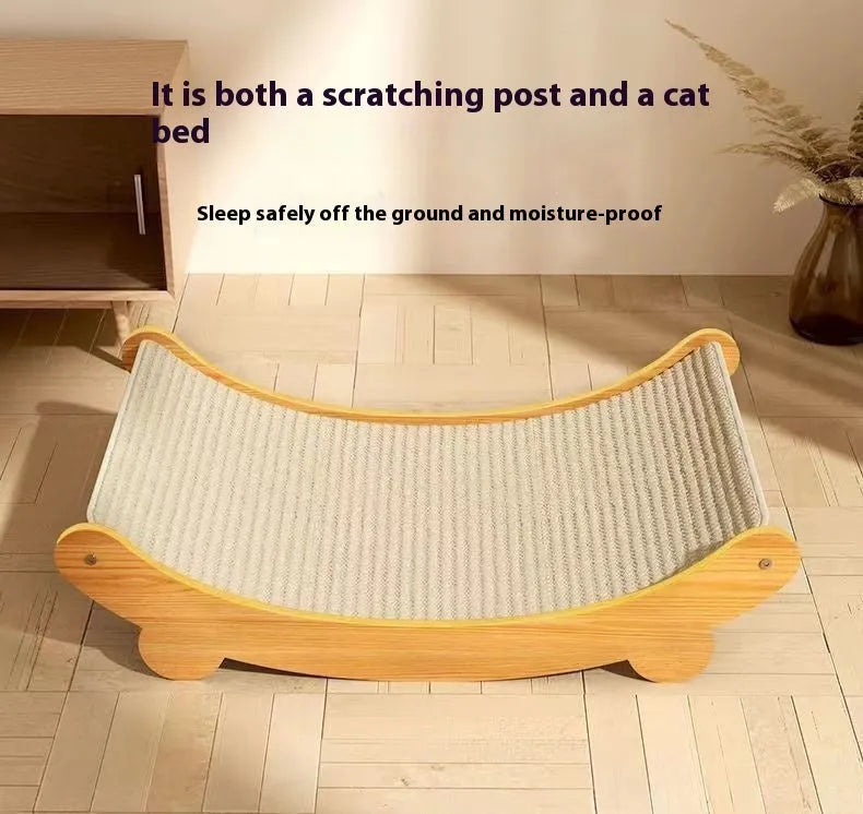 Sisal cat scratch board with woven texture in pastoral design, small and large size options