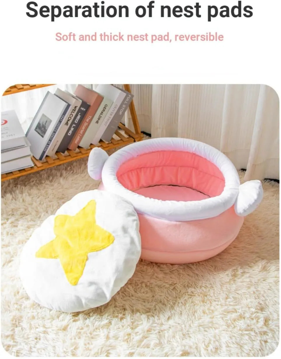 Pink magic honey pot shaped cat sofa bed with removable pad for small pets