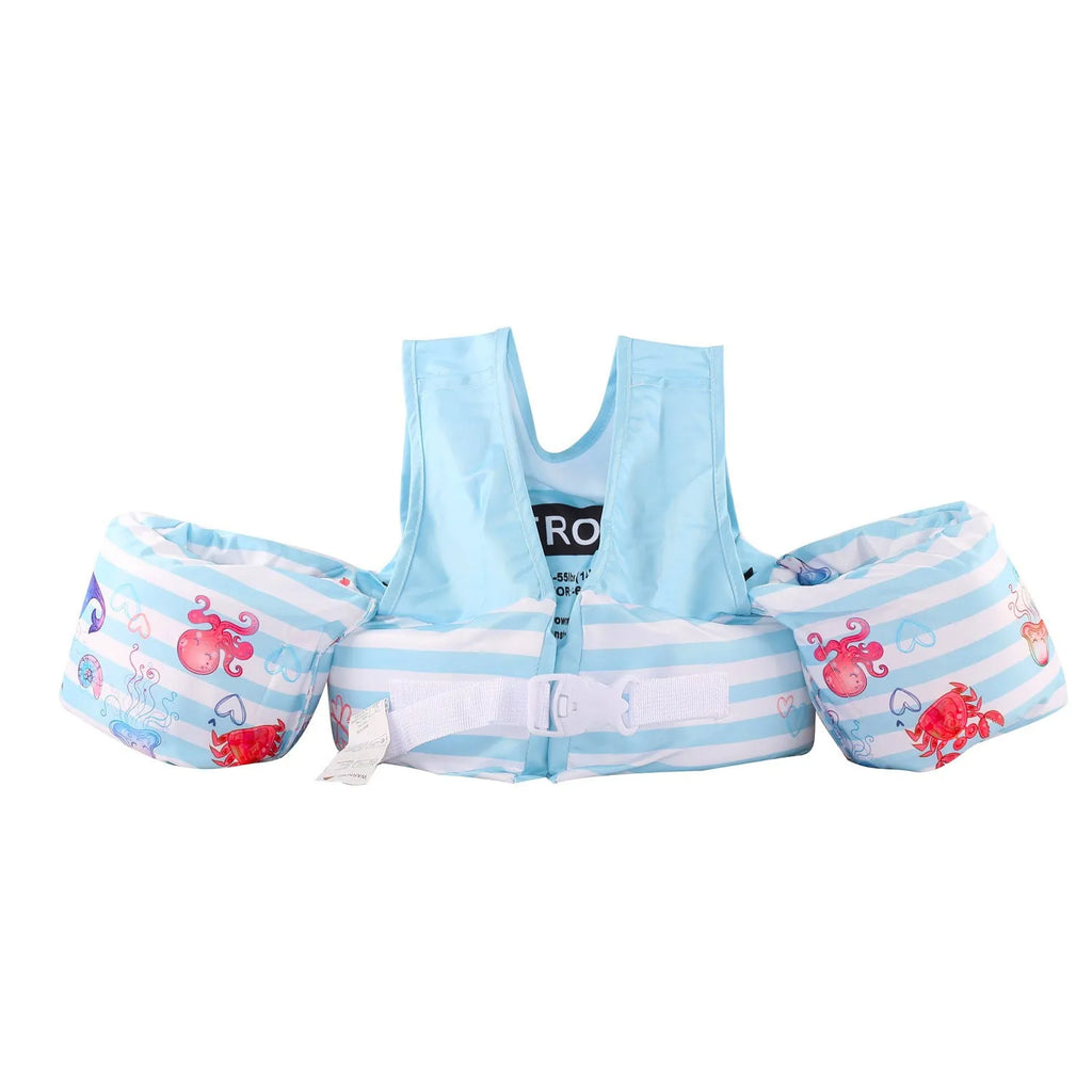 Children's cartoon swimming ring set with long sleeves in various colourful designs