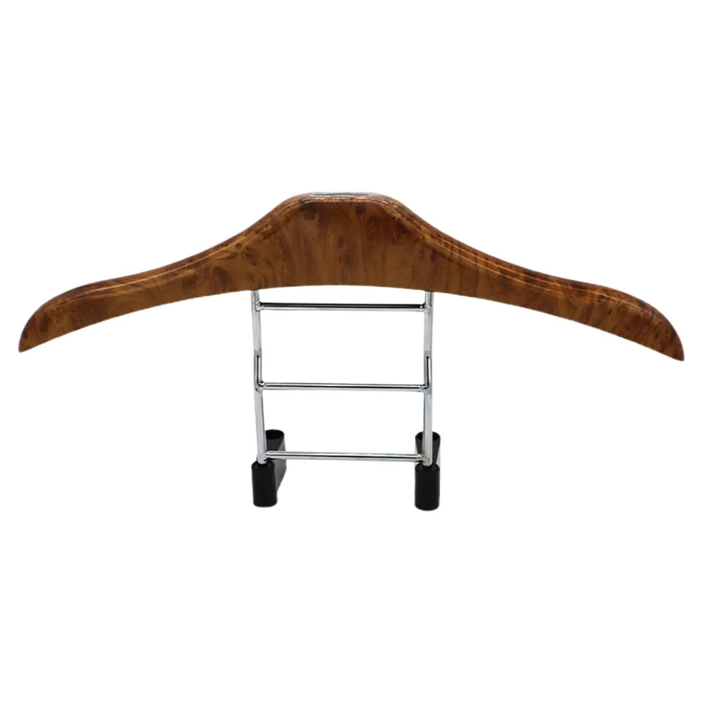 Wood yellow stainless steel car clothes hanger measuring 46.5cm wide on car seat