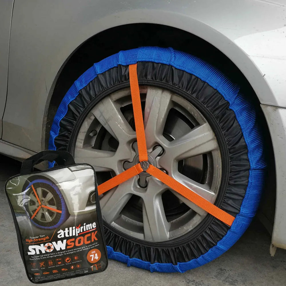 KD Snow Sock winter textile anti-skid chain in black jacquard polyester for car tyres