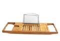 Natural bamboo single-layer bathtub frame desktop organiser for bathroom storage