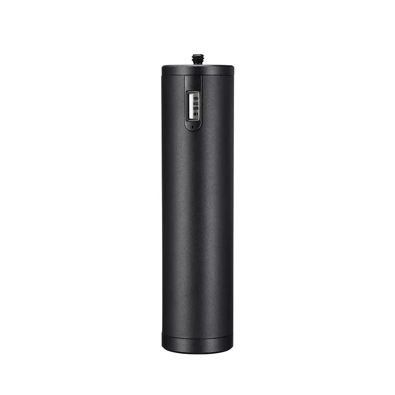 Black aluminium alloy charging handle power bank, 12.5cm long