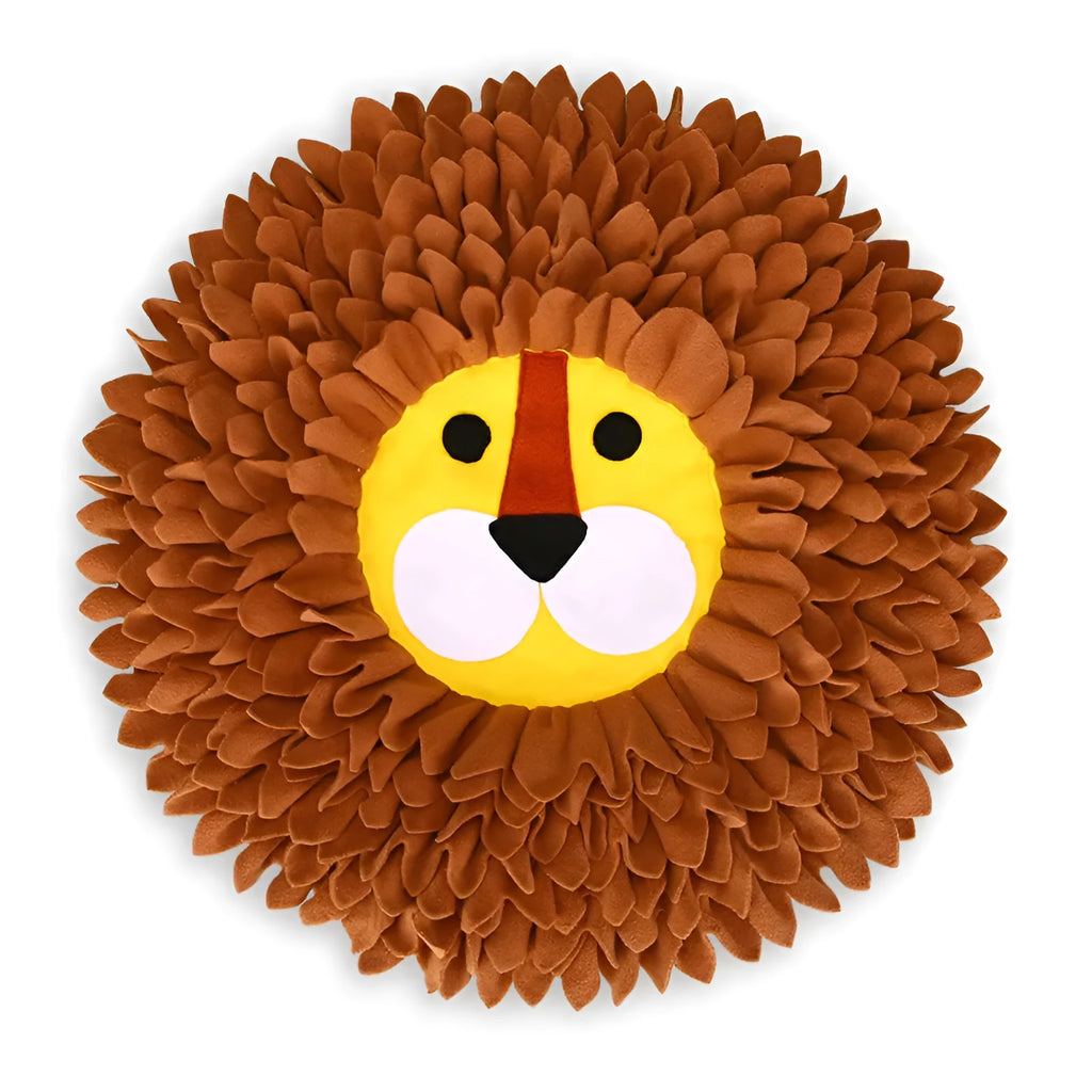 Lion Sniffing Pad brown pet toy blanket 33cm long 25cm wide for dogs and cats
