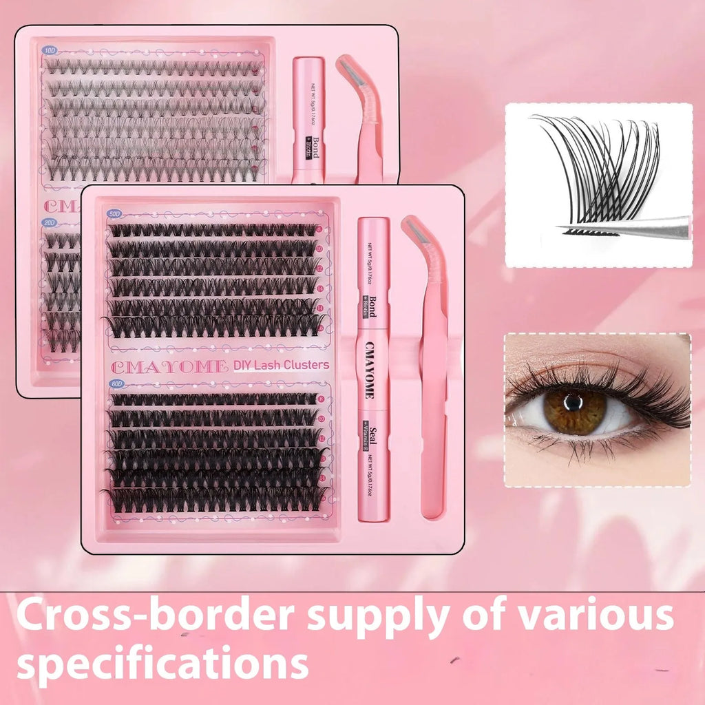 DIY single cluster false eyelashes individual artificial fibre lashes for custom volume