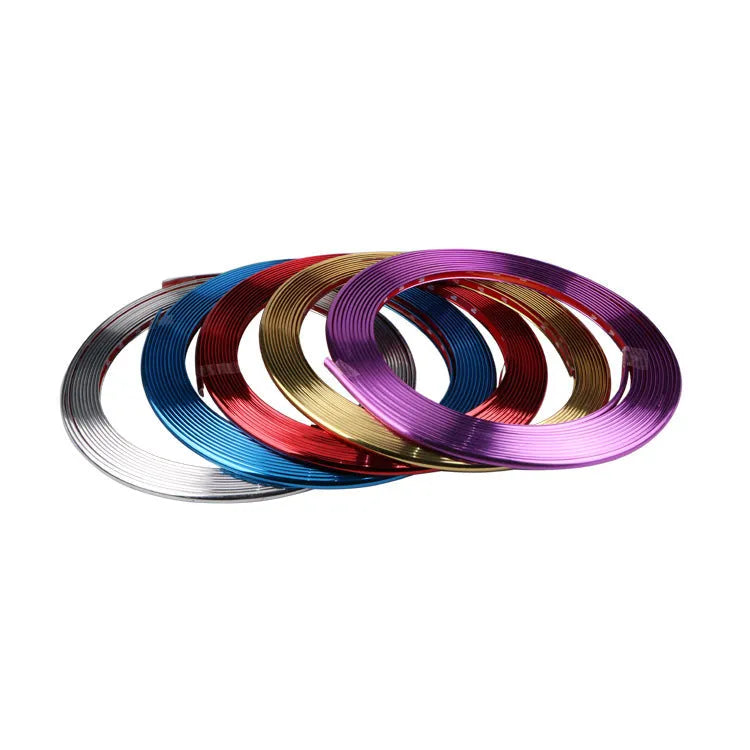 Electroplated purple PVC wheel hub trim roll for car wheel protection and decoration