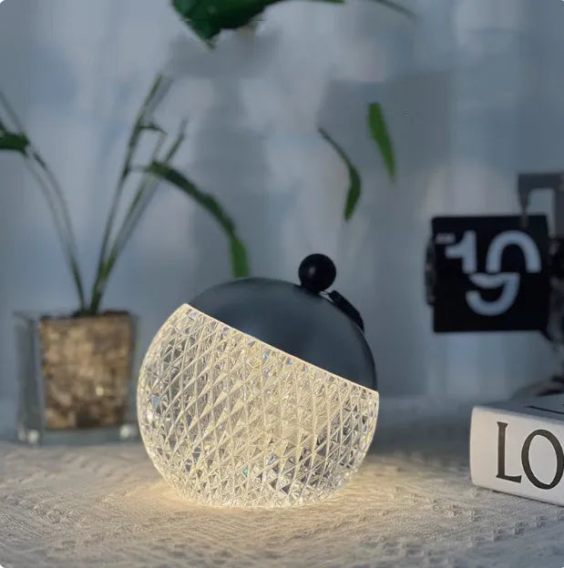 Portable dimmable LED desk lamp with touch control in chrome finish